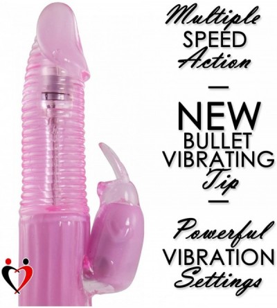 Anal Sex Toys Ribbed Rabbit Vibrator Rotating Tip Clear - Clear - CS11F5RHQWF $11.80