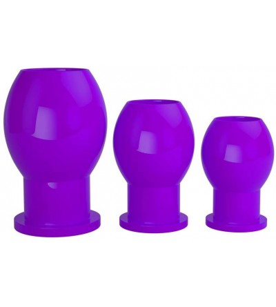 Anal Sex Toys Silicone Hollow Butt Plug Trainning Set Anal Dilator Kit for Man (Purple) - Purple - CQ1932RKGC0 $22.39