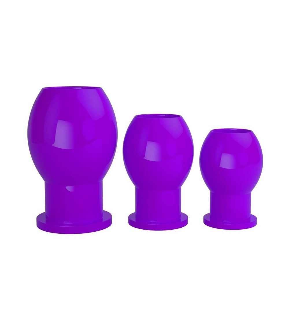 Anal Sex Toys Silicone Hollow Butt Plug Trainning Set Anal Dilator Kit for Man (Purple) - Purple - CQ1932RKGC0 $8.28