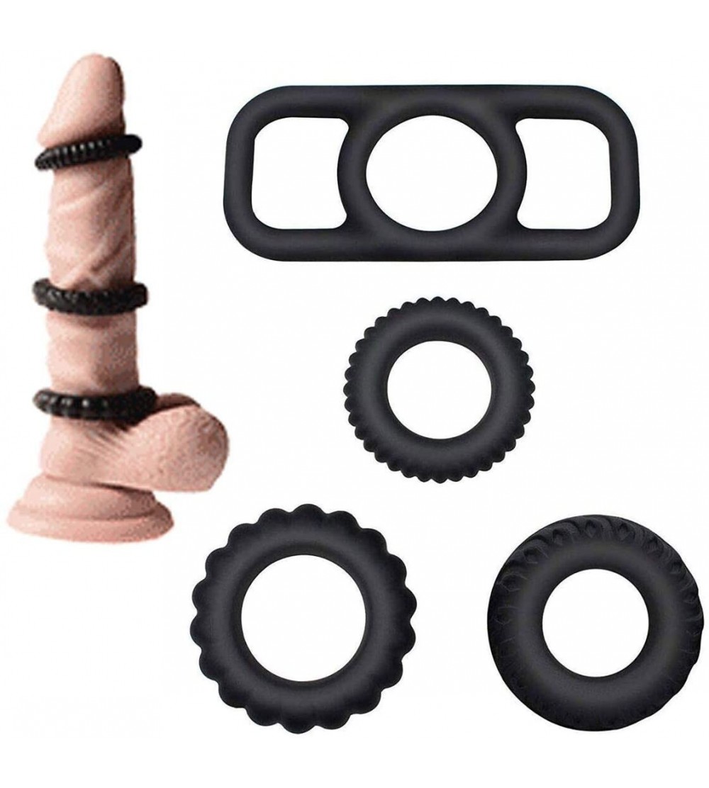 Penis Rings Man Cock Cage Silicone Penis Ring-Premium Stretchy Longer Harder Stronger Erection Cock Ring Better Sex Erection ...