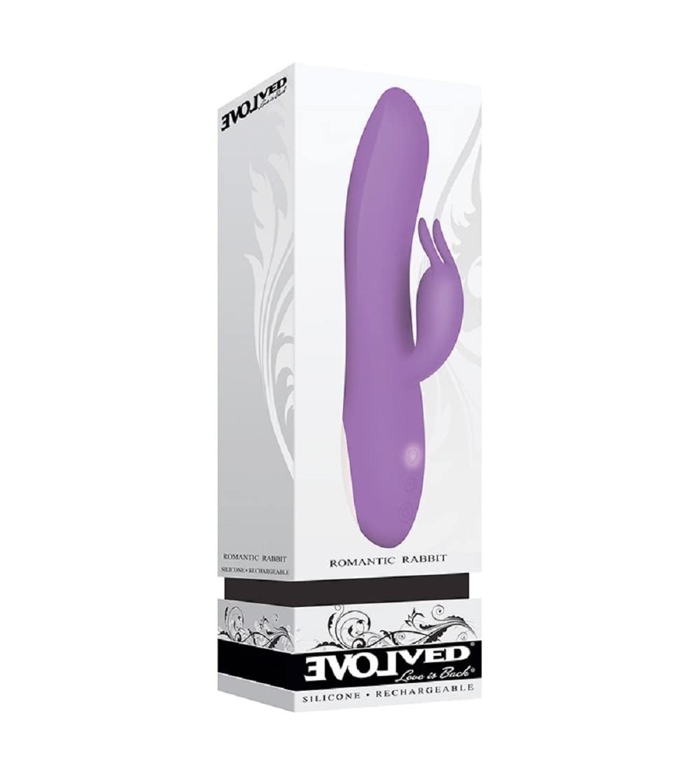 Vibrators Romantic Rabbit Clit Vibe 10 Function Silicone Rechargable Vibrator - Purple with Free Bottle of Adult Toy Cleaner ...