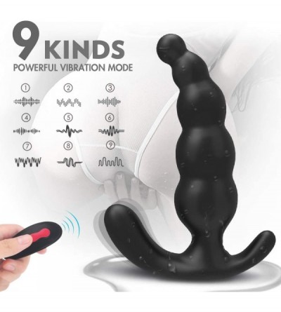Vibrators Vibrating Anal Prostate Massager with Beads- Edgar Male Remote Control G Spot Vibrator Anal Butt Plugs with Dual Po...