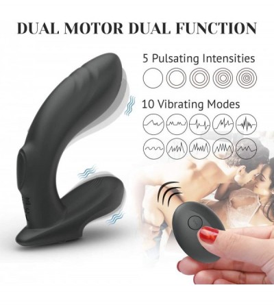 Anal Sex Toys Male Anal Vibrator Sex Toys with 2 Powerful Motors 5 Pulsating & 10 Vibrating Patterns- Vibrating Prostate Mass...