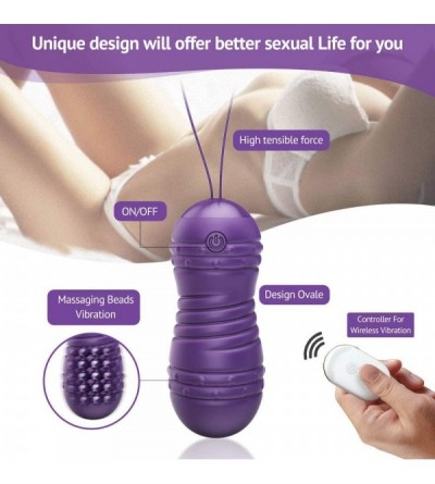 Vibrators Rotating Bullet Vibrator Sex Toy with Massaging Beads for Clitoral G-Spot Stimulation- Vibrating Egg Love Balls wit...