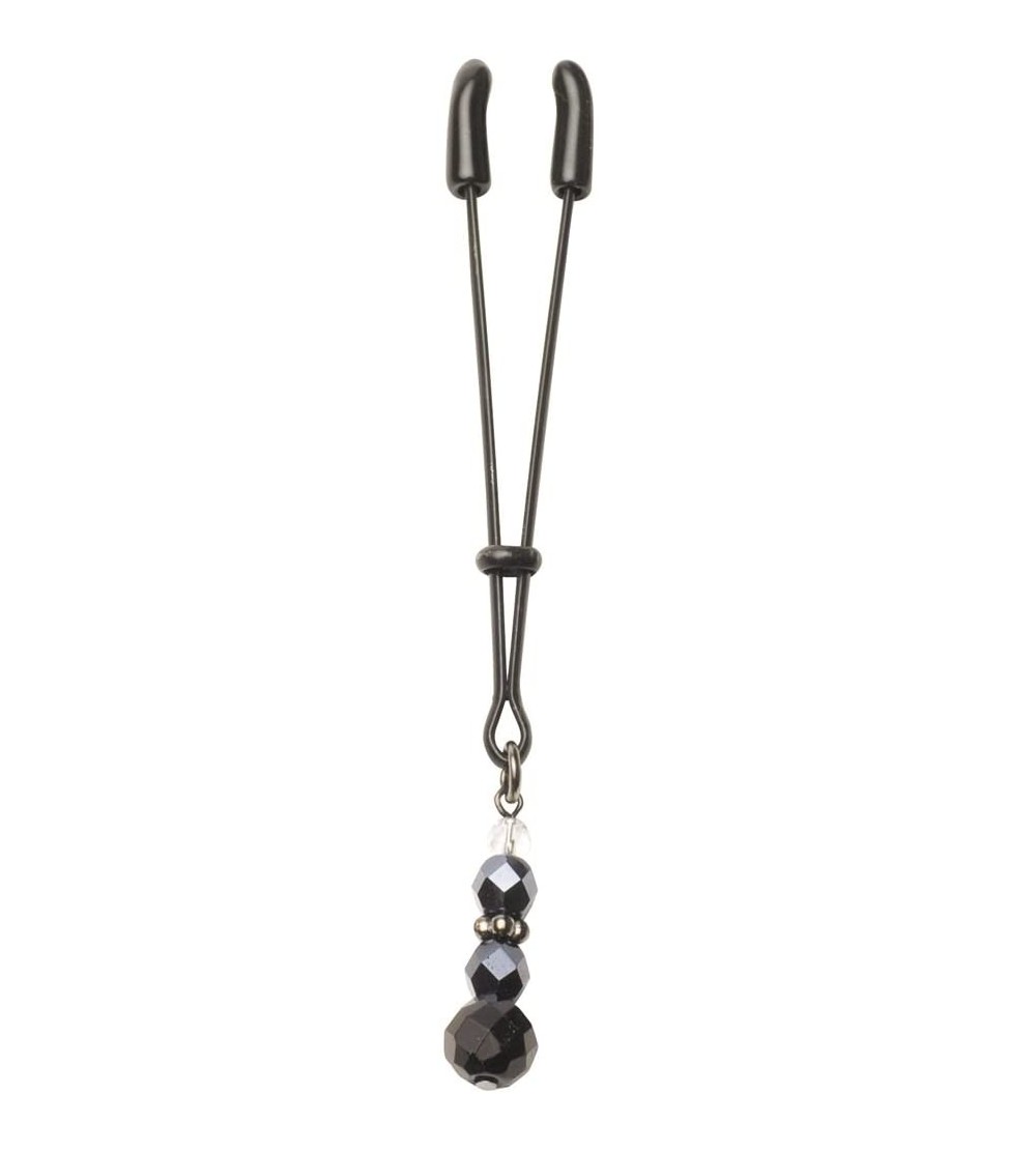 Nipple Toys Beaded Nipple Clamps with Tweezer Tip- Black - Black - CJ112QUOZOB $16.76