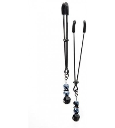 Nipple Toys Beaded Nipple Clamps with Tweezer Tip- Black - Black - CJ112QUOZOB $16.76