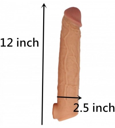 Chastity Devices 12 INCH Silicone Penile Condom 2Pcs Expander expands Male Chastity Toys Lengthen Cock Sleeves Dick Socks Reu...