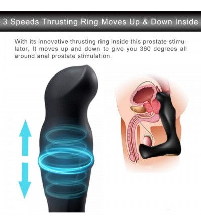 Anal Sex Toys Vibrating Anal Vibrator Prostate Massager with Thrusting Ring Up & Down 8 Vibration-Butt Plug G spot Stimulator...