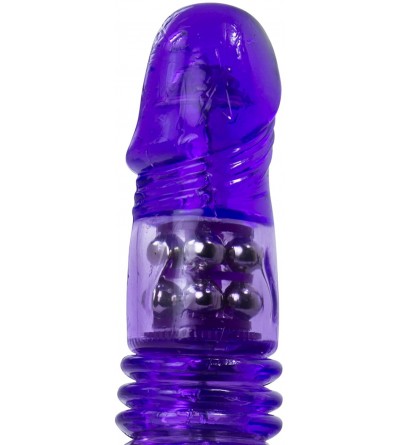 Vibrators Rabbit Vibrator Waterproof Thrusting Shaft Spinning Beads Clitoral Butterfly Purple - Purple - C311EXGSS3P $19.81