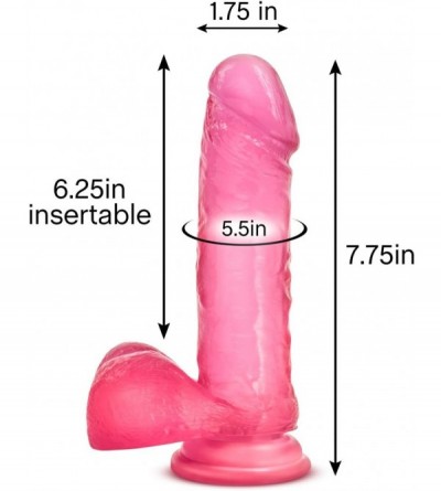 Dildos 7.75" Realistic Translucent Dildo - Cock and Balls Dong - Suction Cup Harness Compatible - Sex Toy for Women - Sex Toy...