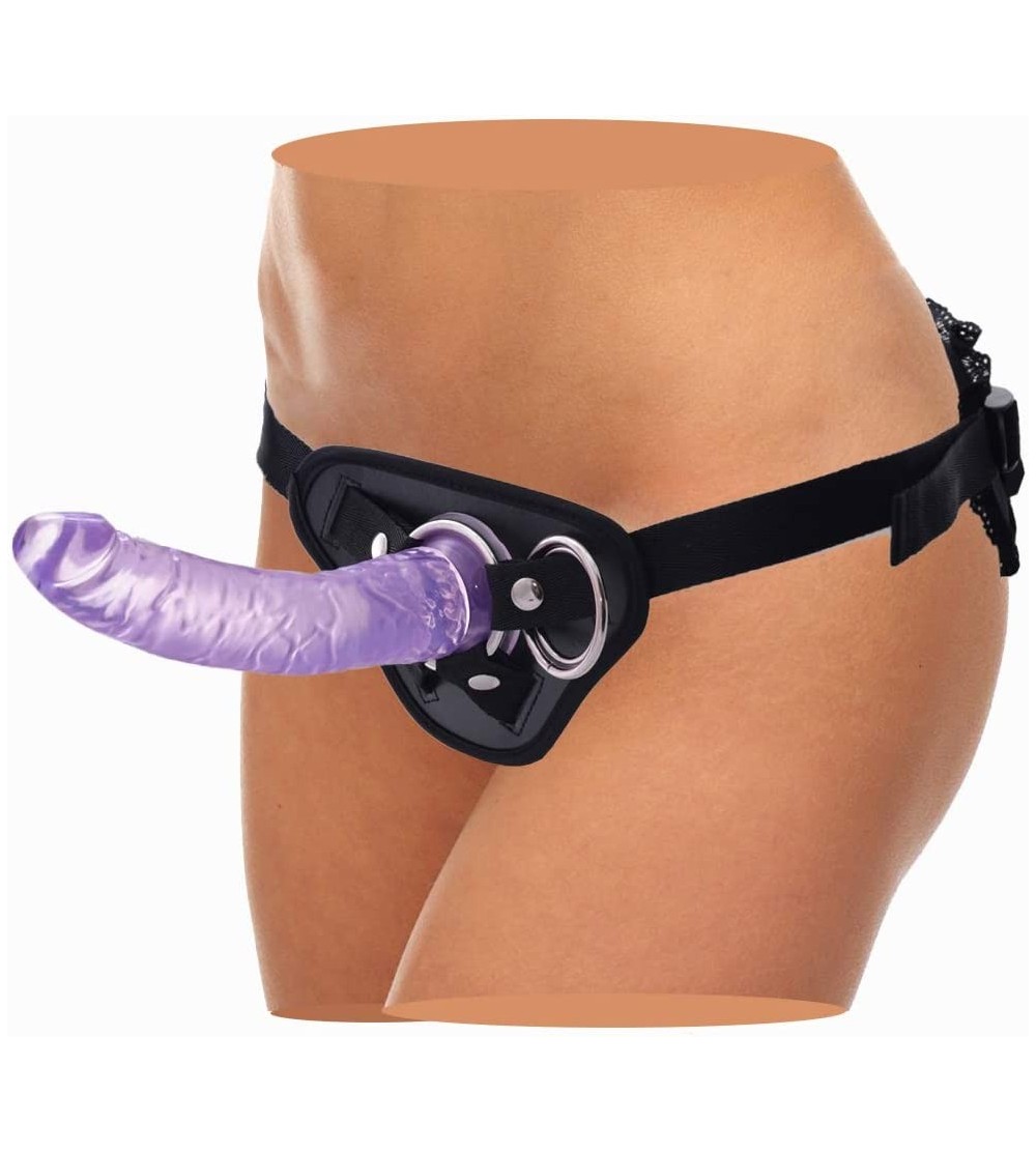 Dildos Lesbian Strap On Dildo Dong with Adjustable Harness Realistic Penis Anal Sex Toys for Woman Couples(Purple) - CT18CQ3Y...