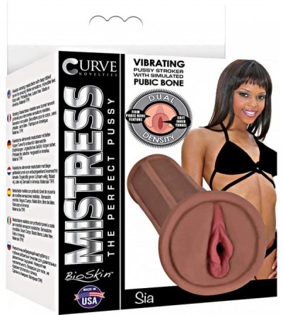 Male Masturbators Mistress Sia Bioskin Vibrating Pussy Stroker- Brown - Sia-dark - CJ18CIXO0EW $41.86