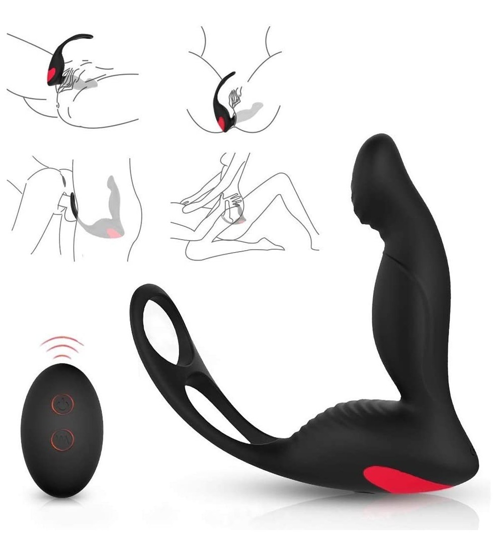 Penis Rings Penis Ring Anal Vibrator Dildo Docking Plug- Rechargeable Male 9-Speed Prostate Massager- Prostate Stimulator wit...