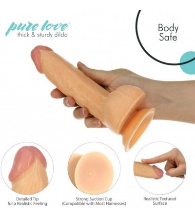 Dildos 7 Inch Firm Silicone Dildo with Suction Cup- Beige Color- Adult Sex Toy- Beige - C318H54T3IK $21.03