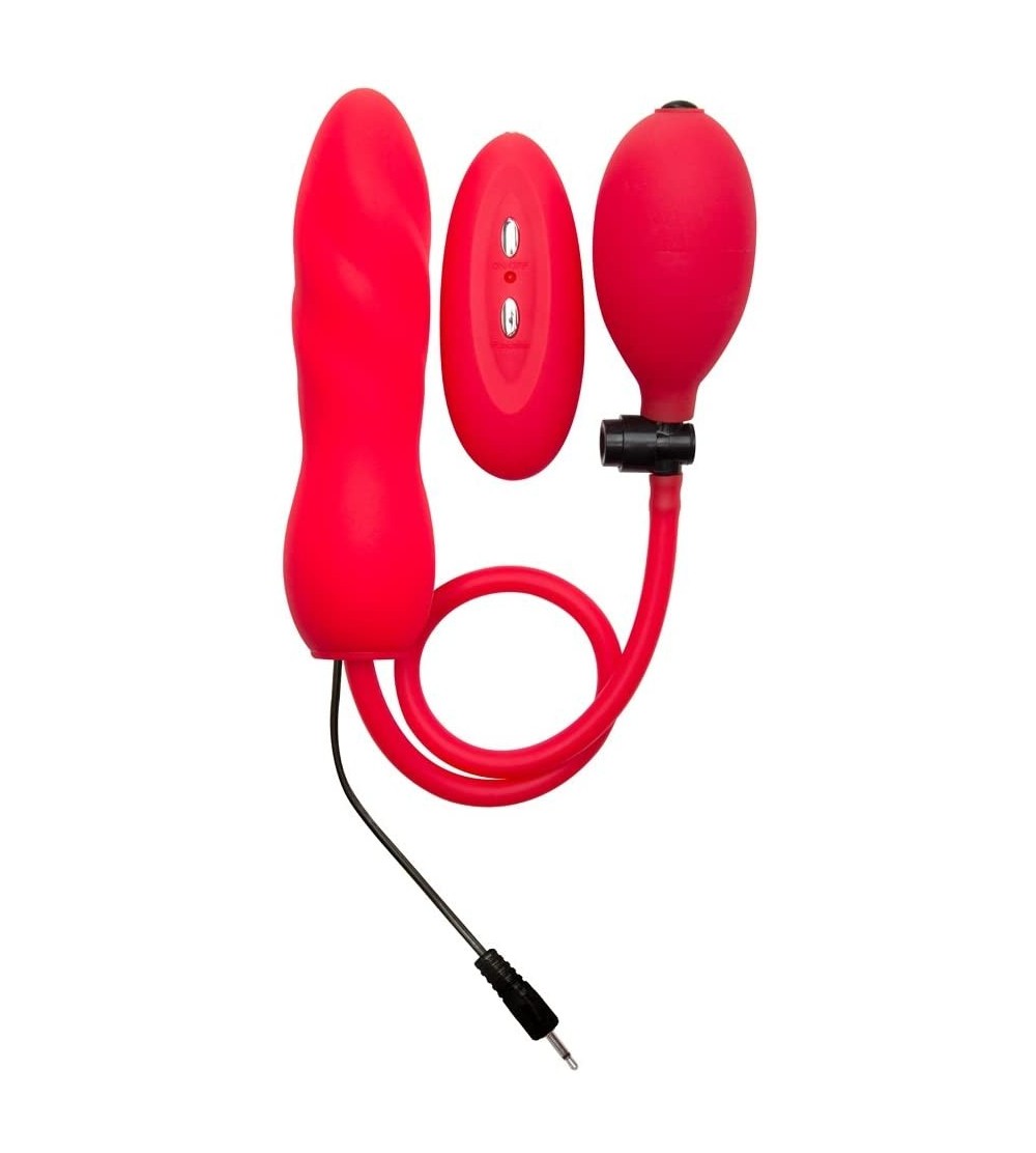 Dildos Inflatable Vibrating Silicone Twist - Red - CH11PACVDEL $17.69