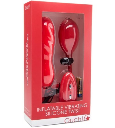 Dildos Inflatable Vibrating Silicone Twist - Red - CH11PACVDEL $17.69