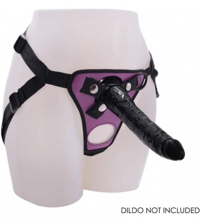Dildos Adjustable Strap On Dildo Harness- Double Hole Pegging Harness Leather Soft Ring Belt for Male (Purple) - Harness(purp...