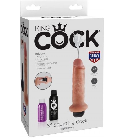 Dildos King Cock 6" Squirting Cock- Flesh - CP12NB2EX3E $19.37