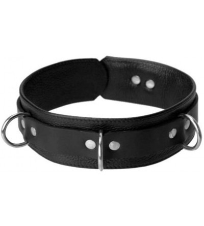 Paddles, Whips & Ticklers Deluxe Locking Collar- Black - Black - CY118LM34QD $28.39