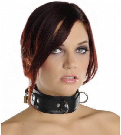 Paddles, Whips & Ticklers Deluxe Locking Collar- Black - Black - CY118LM34QD $28.39