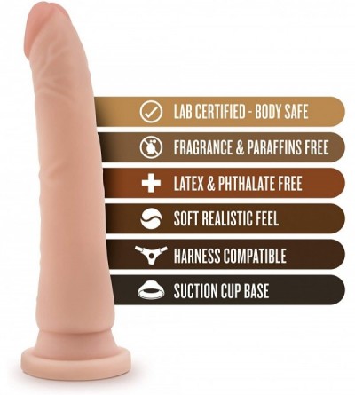 Dildos Real Feel Slim 9 Inch Suction Cup Harness Compatible Dual Density Dildo with Flexible Spine - CQ11HO8G8F9 $14.16
