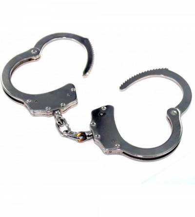 Restraints Double Locking Steel Police Handcuffs- Silver - CV11FQ64XNF $10.44