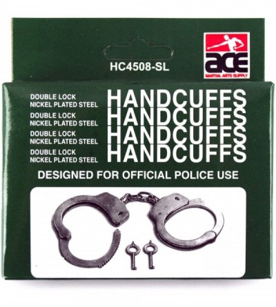 Restraints Double Locking Steel Police Handcuffs- Silver - CV11FQ64XNF $10.44