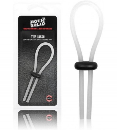 Penis Rings The Lasso Double Lock Adjustable Cock Ring - Translucent with Free Bottle of Adult Toy Cleaner - CX18GO95WUH $14.49