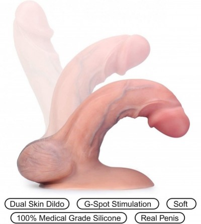 Dildos Realistic Dildo- Bendable 8 Inch G Spot Realistic Penis Dildo Premium Liquid Silicone Penis Dong with Suction Cup Adul...