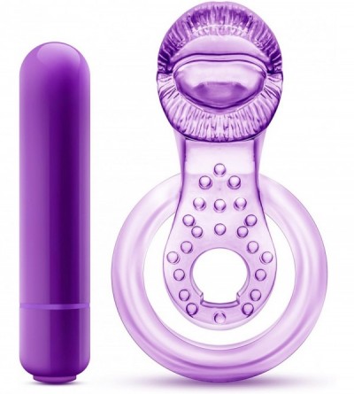 Penis Rings Vibrating Tongue Cock Ring Sex Toy - Couples - CZ18CC3SO7E $6.34