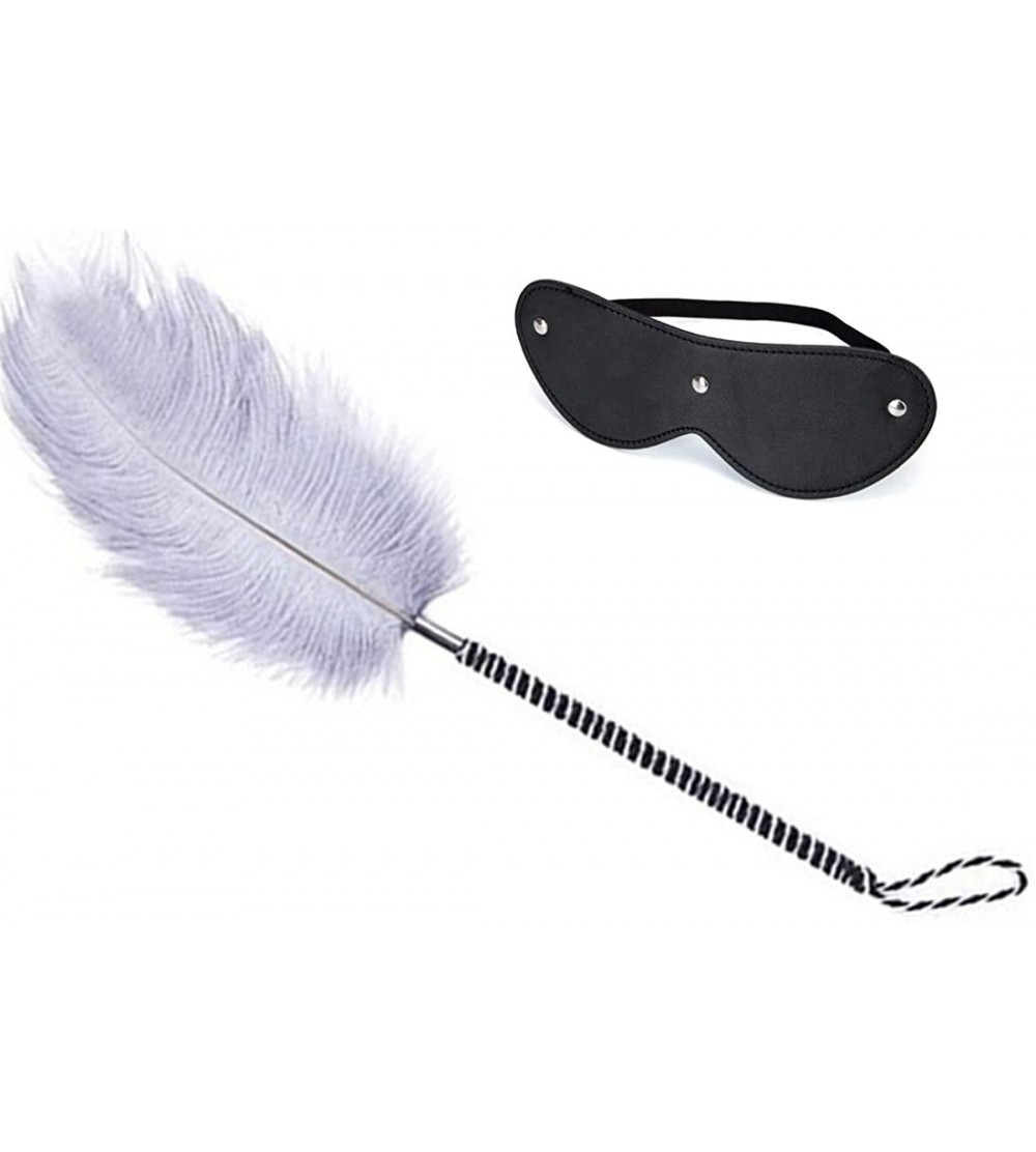 Paddles, Whips & Ticklers feather Blindfold Set Tickler Feather Toys Leather - CV18SHEKIC4 $16.14