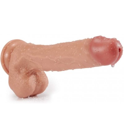 Dildos 9.5" G-spot Ejaculating Dildo- Realistic Squiring Male Erection Penis with Strong Suction Cup- Large Thick Cock Anal S...
