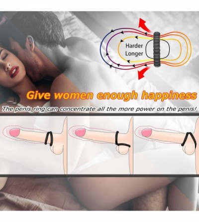 Penis Rings Silicone Cock Ring Set- 2 x Cock Rings for Men Dual Penis Ring with Stretchy Premium Penis Rings Longer Harder St...