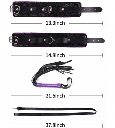 Restraints BDSM Leather Bondage 8pcs Sets Bed Restraints Kits Adult Hot Games with Cuffs Nipple Clamps Ball Gag Blindfold for...