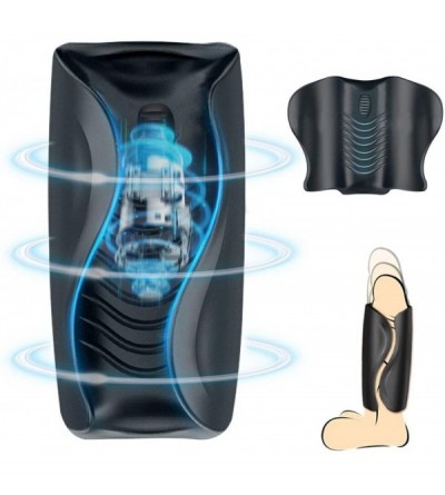 Male Masturbators Vibrating Male Masturbator-Pocket Pussy Liquid Silicone Rechargeable 8 Modes of Vibration Sex Toy Waterproo...