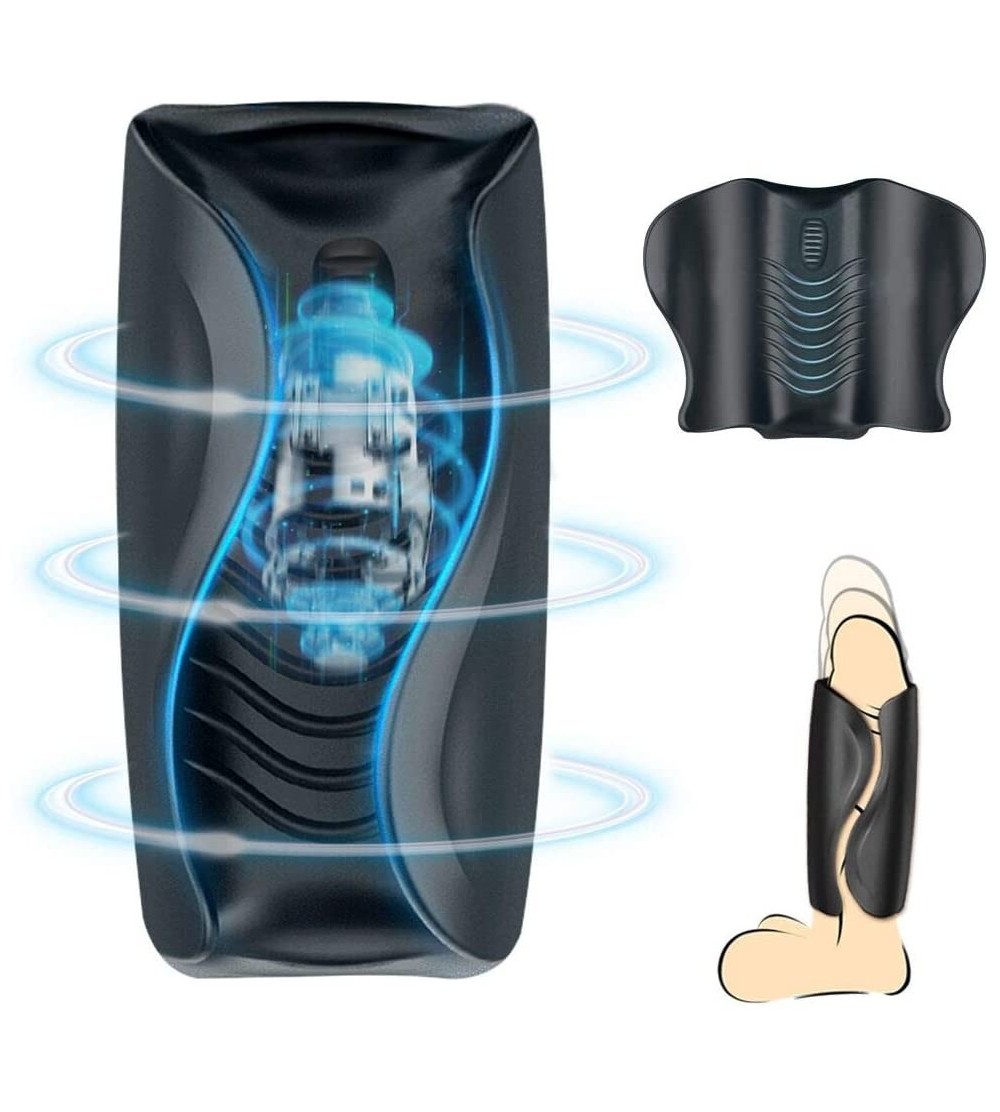 Male Masturbators Vibrating Male Masturbator-Pocket Pussy Liquid Silicone Rechargeable 8 Modes of Vibration Sex Toy Waterproo...