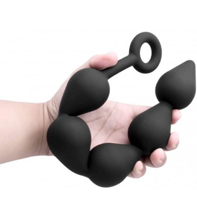 Anal Sex Toys Anal Beads- Silicone Anal Chain Link with 5 Balls and Safe O Pull Ring- Anal Butt Plug for Men Women - CX18XOQ3...