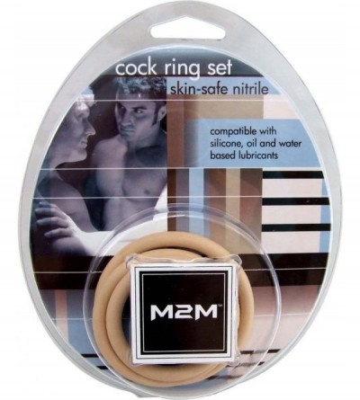 Penis Rings M2M Nitrile Cock Ring - Pack of 3 Nude - CN11C9PNOZT $12.06