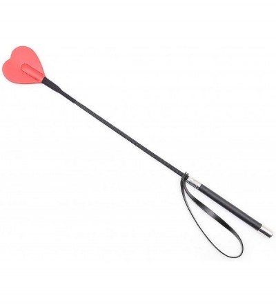 Paddles, Whips & Ticklers Leather Hand pat with Double Heart-Shaped Handle with Handle bar Pointer Whip Leather pat Role Play...