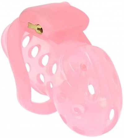 Chastity Devices Male Chastity Device 4 Rings Comfortable Cock Cage Penis Ring for Men - Pink - C518YDNNXUW $53.15