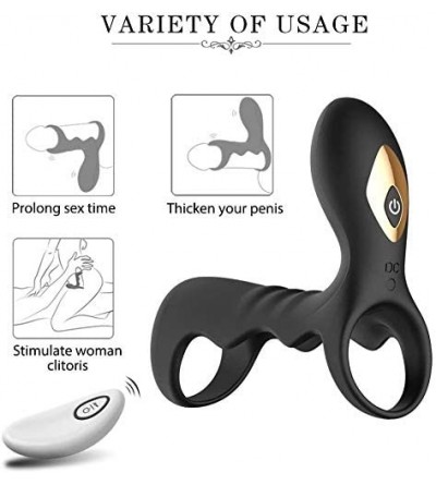 Penis Rings Penis Vibrating Ring-G Point Stimulation Vibrator Cock Ring Set- Male or Couple Sex Game Wearable Silicone Sex To...