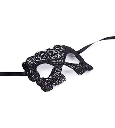 Blindfolds 2 Pcs Blindfold Eye Mask Sexy SM Toys Cat Cosplay Props Lace Material for Couples Woman-Black-2 Pcs - Black - C619...
