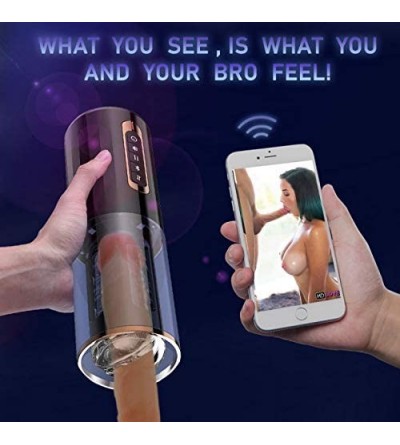 Male Masturbators Automatic Male Masturbation Cup - Electric Adult Sex Toys Bluetooth Modes 6 Thrusting Hands Free Sex Toys f...