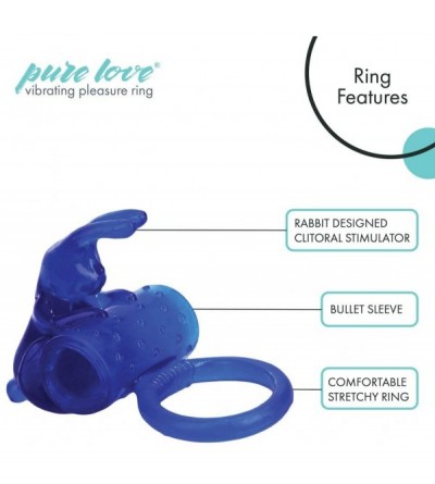 Anal Sex Toys Vibrating Fluttering Bunny Ears Penis Ring- Multi Speed Waterproof Removable Bullet- Erection Enhancer and Clit...