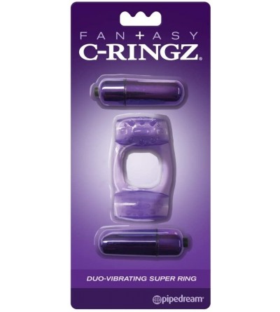 Penis Rings Fantasy C Ringz Duo Vibrating Super- Purple Ring - Purple Ring - CY187CQ6MNA $9.81