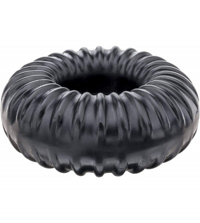 Penis Rings Ribbed Ring Cock Ring- PFBlend- TPR/Silicone Blend- Durable- Stretchy- Tight Fit- Black - Black - CK11C41LBJJ $25.70