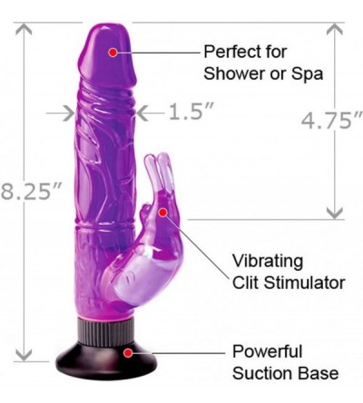 Vibrators Waterproof Bunny Wall Bangers-Purple Pack of-1 - C211D32X9CP $12.97