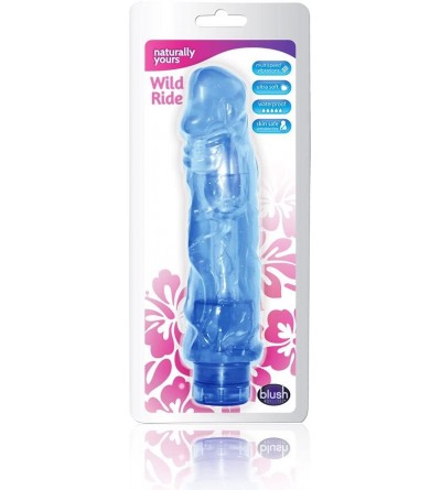 Vibrators Wild Ride - 9" XL Life Like Fat Realistic Waterproof Dildo Vibrator For Women Men - Clear Blue - C1118QGZLM9 $13.52