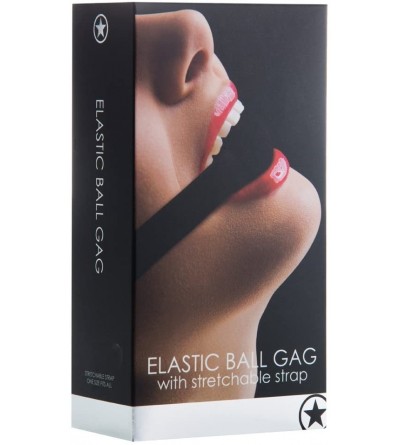 Gags & Muzzles Elastic Ball Gag- Black - Black - CR11VZY0TDF $7.46