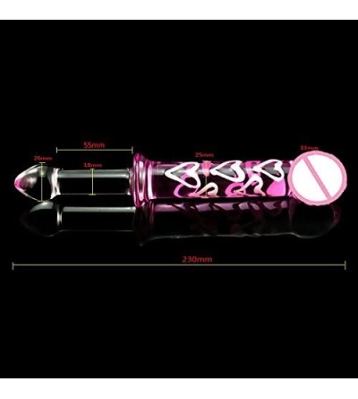 Dildos Pink Crystal Dildo Glass Penis Anal Sex Toys for Women Glass Dildos Female Sex Products - 23x3.3cm - C01879WQN6X $19.97
